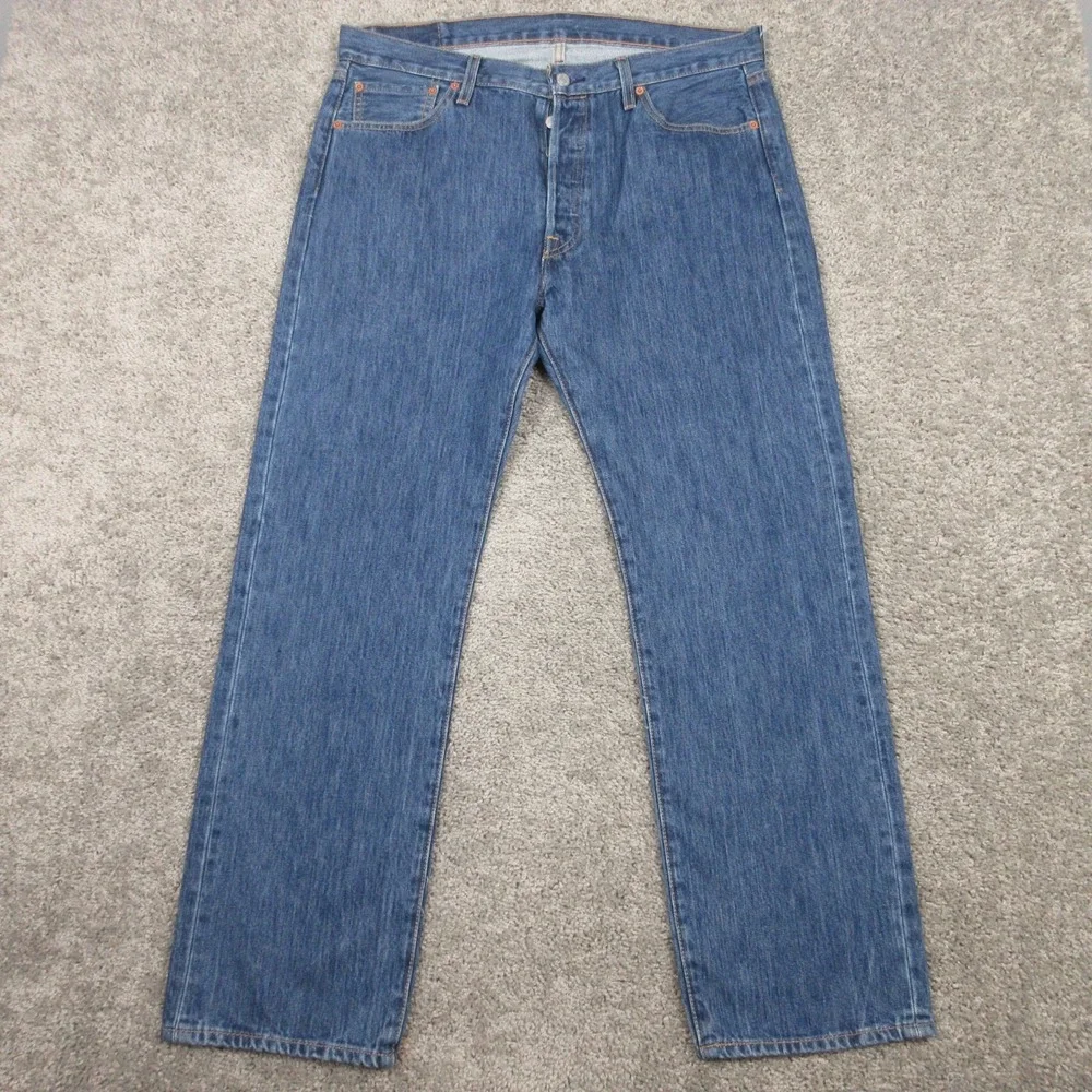 Levis Jeans Mens 36x30 Blue 501 Button Fly Original‎ Stone WashDenim Pants